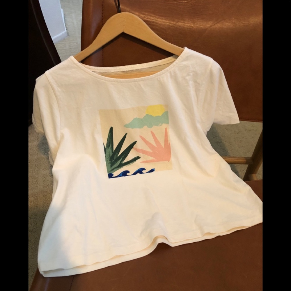 Madewell White Graphic Short Sleeve Tee